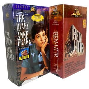 The Diary of Anne Frank and Ben Hur VHS Bundle Factory Sealed
